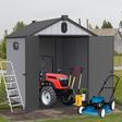 XWT012 6*8ft plastic storage shed for backyard garden big spire Tool storage - V.I.P Digital Presence