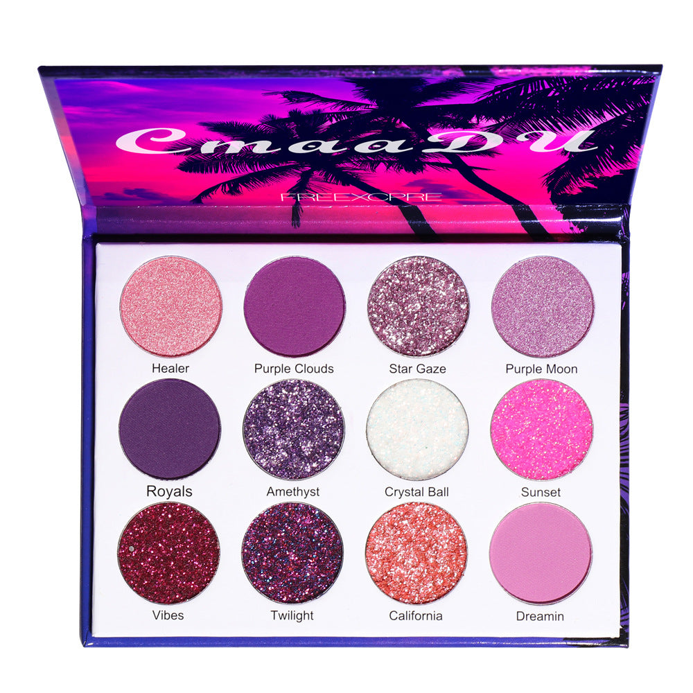 CmaaDu 12 Color Eyeshadow Palette Shiny Eyeshadow Makeup Matte and Metallic Glitter Makeup - V.I.P Digital Presence