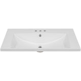 30" Single Bathroom Vanity Top with White Basin  3-Faucet Holes  Ceramic White - V.I.P Digital Presence