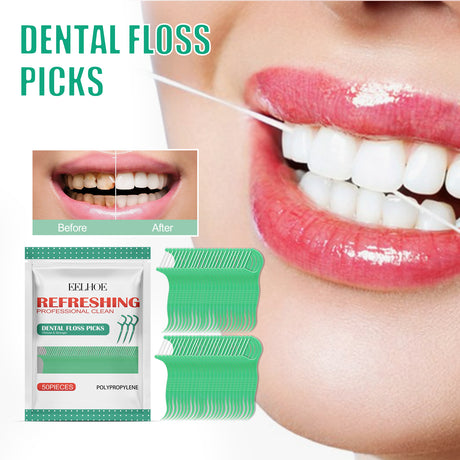 Dental Floss Picks, Dental Cleaning Interdental Flossing Disposable Household Portable Floss Stick - V.I.P Digital Presence