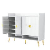 U-Can shoe cabinet with door, 11 layers with adjustable shelves, modern wooden shoe cabinet (PVC surface) - V.I.P Digital Presence