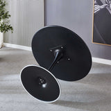 42.1"Black Tulip Table Mid-century Dining Table for 4-6 people With Round Mdf Table Top Pedestal Dining Table