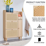 Modern minimalist storage cabinet MDF bed top cabinet Japanese rattan shoe cabinet, small home furniture - V.I.P Digital Presence