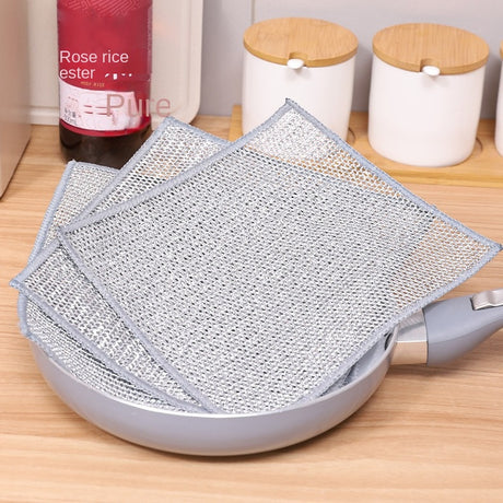 Steel Wire Dishcloth for Home Use, Non-Greasy Steel Wool Scrubbing Cloth, Kitchen Cleaning Cloth, Easy to Clean Silver Wire Rag - V.I.P Digital Presence