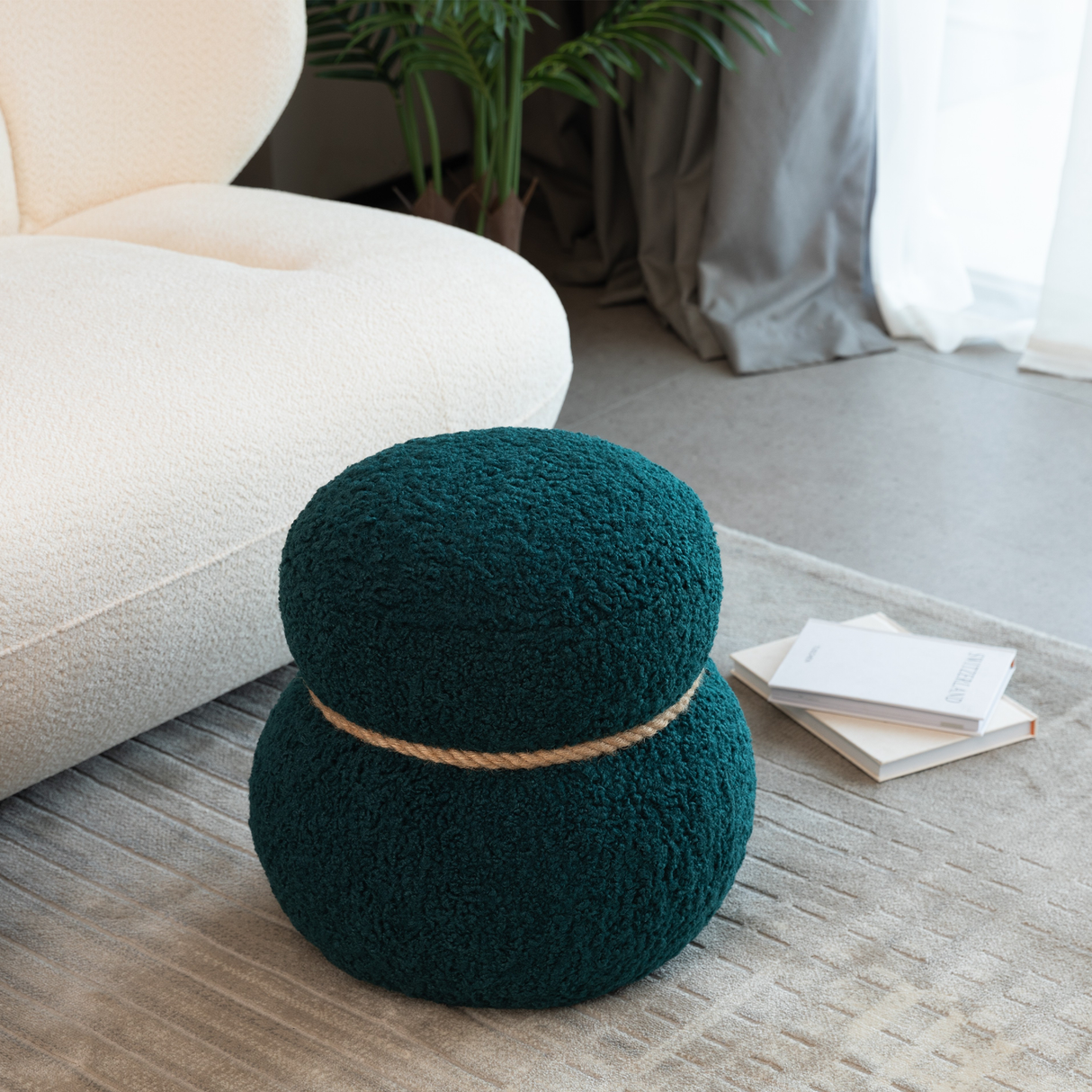 WKJ1Y Dark green snowman stool, Greig plush cushion, playful and cute, suitable for any space - V.I.P Digital Presence