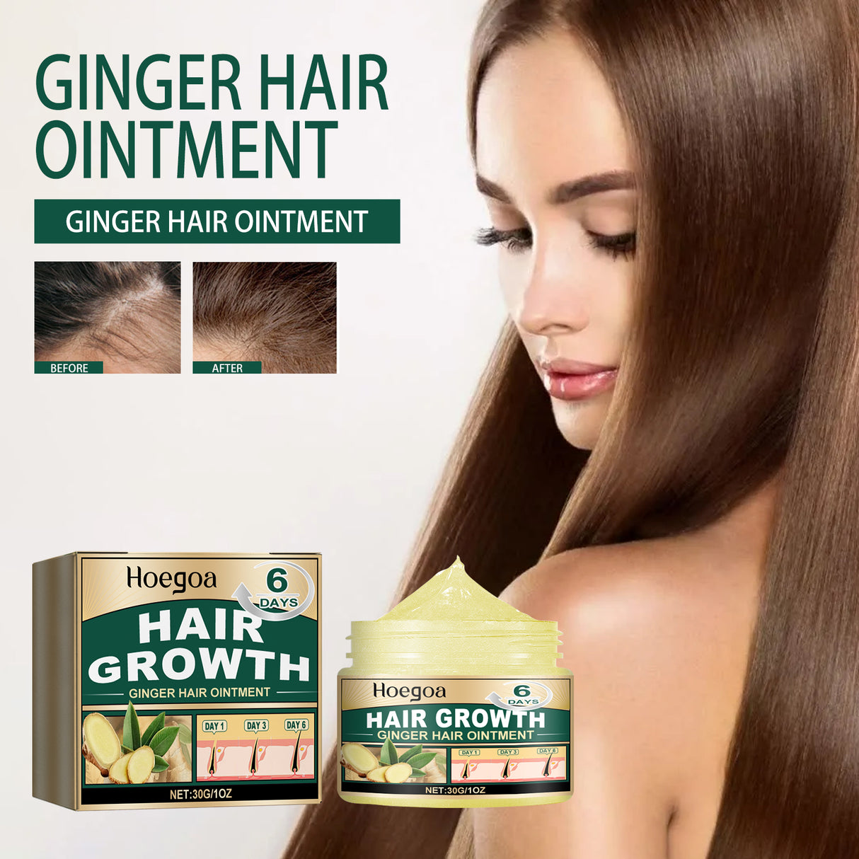 Ginger Hair Ointment, Care For Hair Follicles, Strengthen Hair, Moisturize Hair, Prevent Hair Breakage And Dense Hair Care Cream - V.I.P Digital Presence