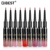 QIBEST2 In 1 Lip Gloss + Lip Pencil Matte Non Stick Liquid Lipstick Double Head Lip Gloss Pen - V.I.P Digital Presence