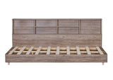 Full Size Daybed Frame with Storage Bookcases Wood Light Oak