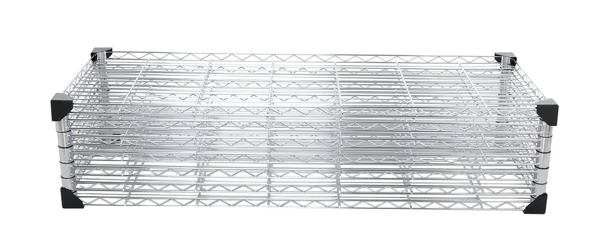 7 Tier Wire Shelving Unit 2450 LBS NSF Height Adjustable Metal Garage Storage Shelves with Wheels Chrome