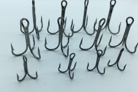 Rompin 20pc/lot 2/4/6/8/10# Fishing Hook High Carbon Steel Treble  Black - V.I.P Digital Presence