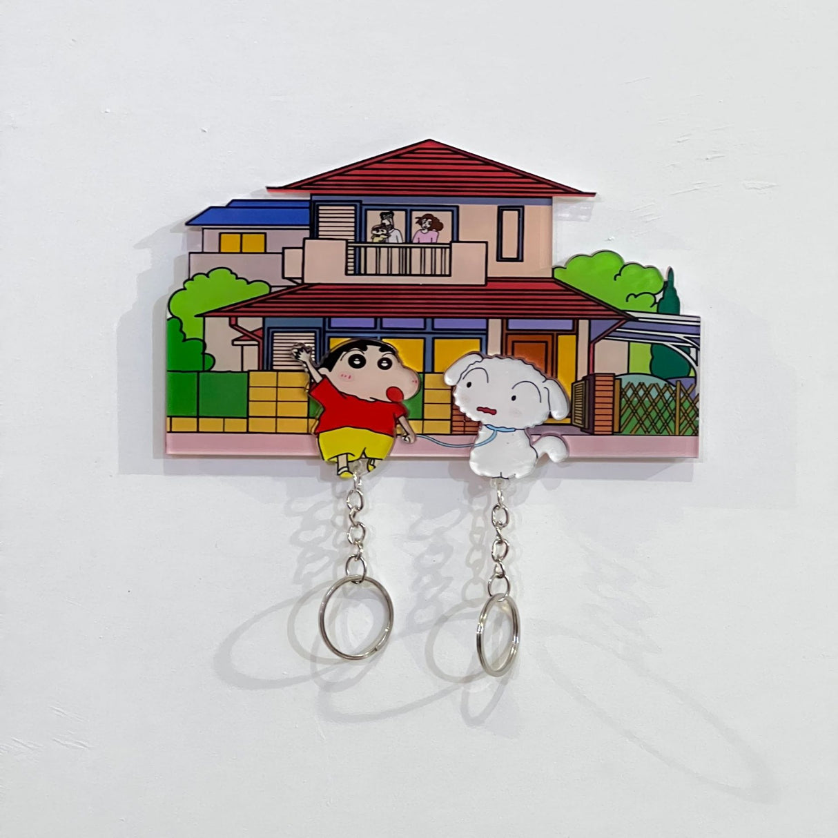 Crayon Shin chan couple keychain refrigerator sticker Simpson family flying house travel notes mobile castle couple pendant - V.I.P Digital Presence