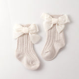 Calcetines gruesos de aguja para bebé, calcetines de otoño e invierno, calcetines cortos de longitud media para niños y niñas, calcetines de felpa de princesa