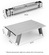 Mesa de picnic plegable, ligera, portátil y ultraligera, de aluminio, para acampar y hacer senderismo al aire libre.