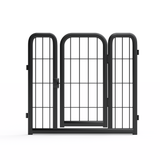 8-panel dog fence, 24 inch small dog pet fence, portable indoor pet game fence. Black, 22.2 inches wide x 23.6 inches high. - V.I.P Digital Presence