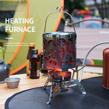 Mini estufa de calefacción de acero inoxidable para exteriores, calentador de camping de otoño e invierno, calefacción portátil multifuncional, calefacción de energía co 