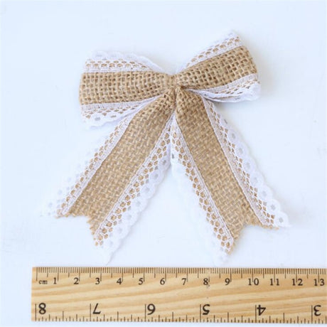Vintage Natural Jute Burlap Lace Bows Ribbon Wedding Party Decoration Gift Box Packaging DIY Decoration Bowknot - V.I.P Digital Presence