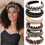 Retro Baroque colored glass drill sponge hair hoop - V.I.P Digital Presence