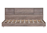 Full Size Daybed Frame with Storage Bookcases Wood Light Oak
