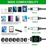 New woven four in one watch wireless charging mobile phone charging cable data cable multiple connectors to choose from - V.I.P Digital Presence