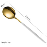 Stainless Steel Cutlery Set with Portuguese Gold Spray Painted Steak Knife, Fork, Spoon, and Tea Spoon 4-Piece Gift Pack - V.I.P Digital Presence