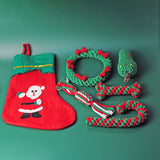 Christmas pet toy gift set dog teeth grinding bite resistant cotton rope hand woven - V.I.P Digital Presence