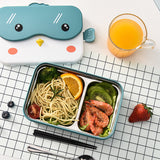 Cartoon cute microwaveable stainless steel lunch box with compartments for insulation and portable lunch box - V.I.P Digital Presence