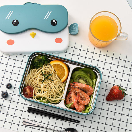 Cartoon cute microwaveable stainless steel lunch box with compartments for insulation and portable lunch box - V.I.P Digital Presence