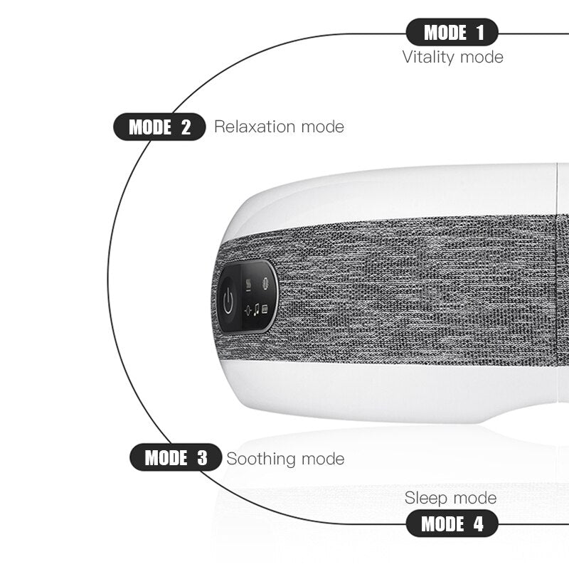 Masajeador de música con Bluetooth y carga, compresa caliente, masajeador de ojos eléctrico, antiarrugas, fatiga, tela transpirable, cuidado saludable