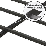 Full Size Bed Frame with Charging Station, Upholstered Headboard, Metal Platform, Grey - V.I.P Digital Presence