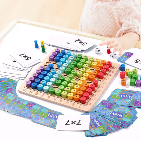 Children's early education puzzle multiplication mnemonic 1-100 hundred number board toy - V.I.P Digital Presence