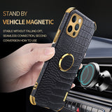 Luxury Crocodile pattern Leather Holder Phone Case For iPhone 11 12 13 Pro Max Mini X XR XSMax 7 8 Plus SE 2020 Shockproof Cover