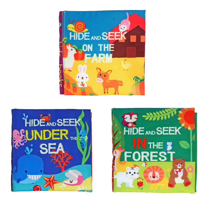 Juguetes para bebés, libros de tela tridimensionales que no se pueden romper, lavables, libros de papel con sonido para la iluminación infantil.