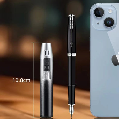 Pen Metal Lighter Mini Spray Gun Inflatable Windproof Butane Gas Lighter Adjustable Straight Shot Blue Flame Cigarette Tools - V.I.P Digital Presence