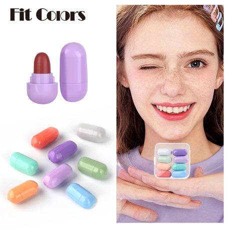 Fit Colors 8 Colors Chewing Gum Small Lipstick Matte Velvet Non-Stick Cup Mini Capsule Lipstick Set - V.I.P Digital Presence