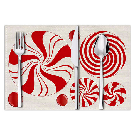 Christmas meal mat linen candy letter printed table mat living room dining table decoration insulation mat - V.I.P Digital Presence