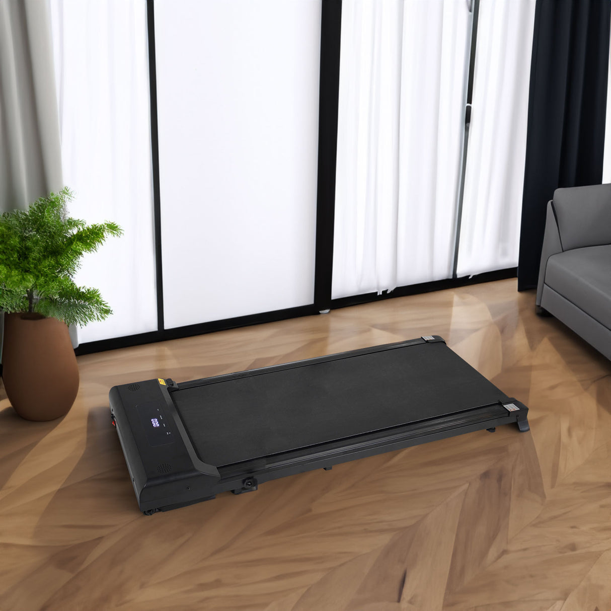 Portable treadmill with remote control, a 240 pound walking and jogging machine, and a black capacity - V.I.P Digital Presence