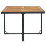 TOPMAX Patio All-Weather PE Wicker Dining Table Set with Wood Tabletop for 8, Black Rattan+Beige Cushion (9-Piece)