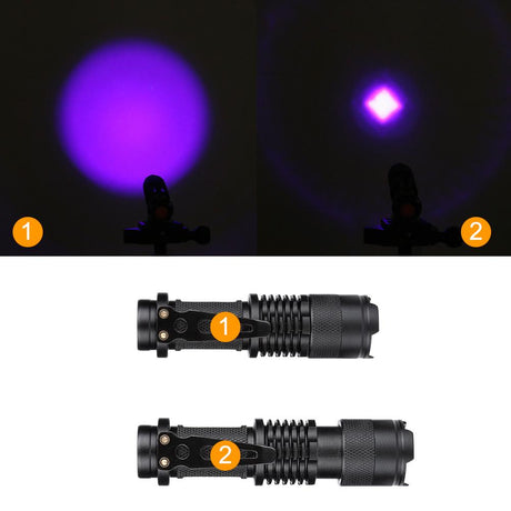Mini 3 Modes LED UV Flashlight Q5 SK68 Waterproof Zoomable  Lantern Torch 395nm Violet Light Lamp Used By AA Or 14500 - V.I.P Digital Presence