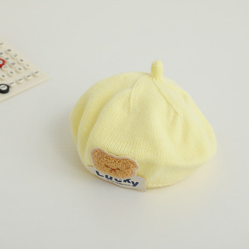 Children Spring and Autumn Beret Baby Cute Bear Hat Korean Version Male and Female Baby Corduroy Painter Hat - V.I.P Digital Presence