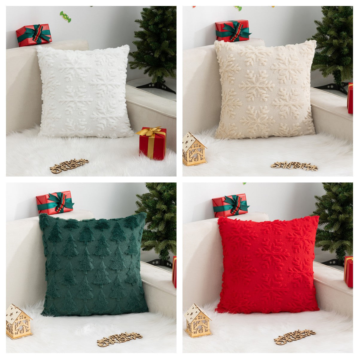Christmas Pillow Cover Snowflake Christmas Tree Home Sofa Pillow Cover Holiday Decoration Cushion Cover - V.I.P Digital Presence