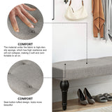 Ottoman Bench 4-thickened Roman Column Feet French Upholstered Bedside Bench For Bedroom Living Room Entryway - V.I.P Digital Presence