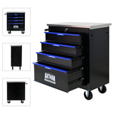 4 DRAWERS MULTIFUNCTIONAL TOOL CART WITH WHEELS-BLACK - V.I.P Digital Presence