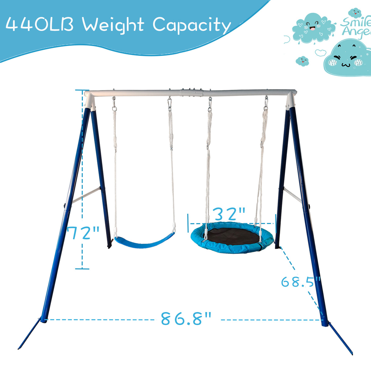 Kids Metal Swing Set for Backyard Outdoor Playground Two Functional Swing Set For Kids Outdoor Equipment - V.I.P Digital Presence