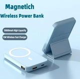 Estación de energía inalámbrica portátil de 10000 mAh y 22,5 W con logotipo personalizado, soporte de carga rápida, banco de energía magnético 