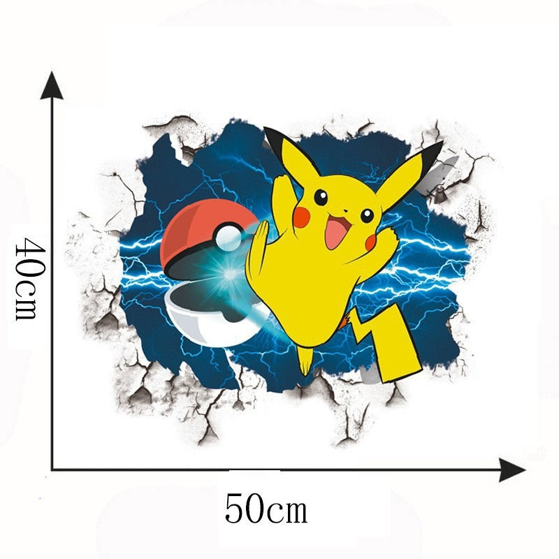 Cartoon anime children's room decoration wall sticker self-adhesive 3D Pikachu Digimon PVC sticker poster wall decoration - V.I.P Digital Presence