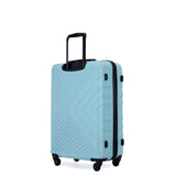 3 Piece Luggage Sets ABS Lightweight Suitcase with Two Hooks, Spinner Wheels, TSA Lock, (20/24/28)   Green