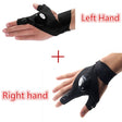 1 Pair Right and Left Multifunctional Gloves Outdoor Hiking Fingerless Gloves with LED Light Waterproof Flashlight Gloves - V.I.P Digital Presence