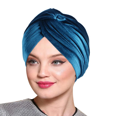 Women Velvet Turban Hat Headband Muslim Hijab Caps Female Soft Bandana Headband Hijabs Head Wrap Hair Accessories Supplies - V.I.P Digital Presence