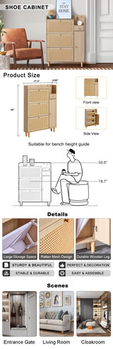 Modern minimalist storage cabinet MDF bed top cabinet Japanese rattan shoe cabinet, small home furniture - V.I.P Digital Presence