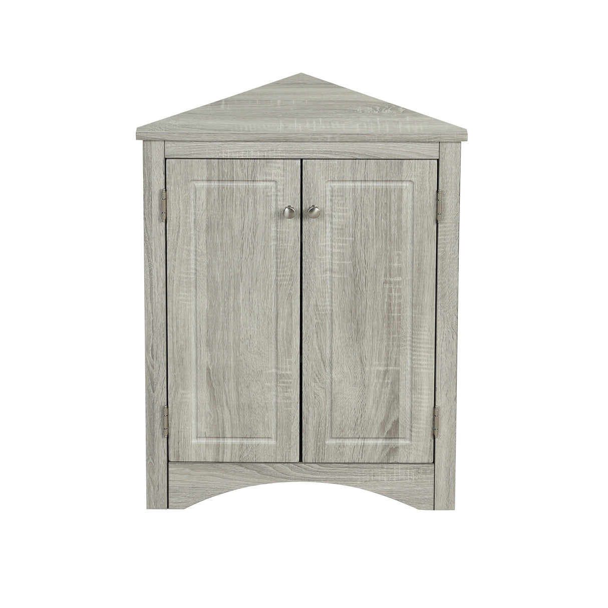 Oak Triangle Bathroom Storage Cabinet with Adjustable Shelves, Freestanding Floor Cabinet for Home Kitchen - V.I.P Digital Presence